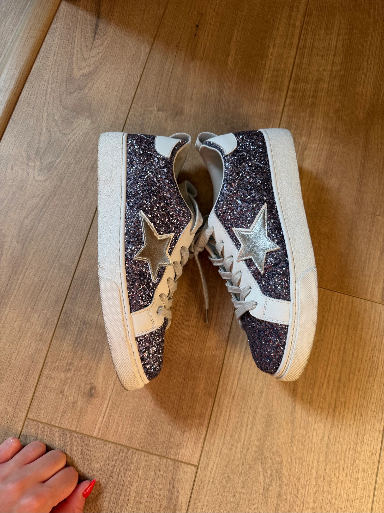 Baskets à paillettes bleues et étoile argentée  – photo 2